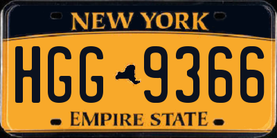 NY license plate HGG9366