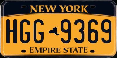 NY license plate HGG9369