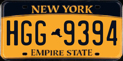 NY license plate HGG9394