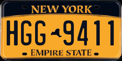 NY license plate HGG9411
