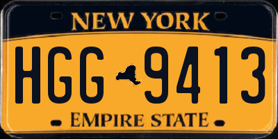NY license plate HGG9413