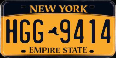 NY license plate HGG9414