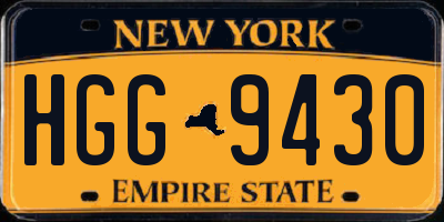 NY license plate HGG9430