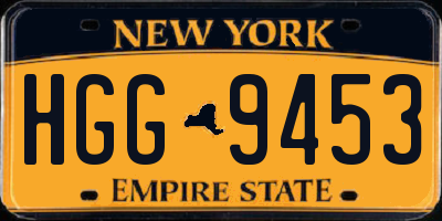 NY license plate HGG9453