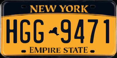 NY license plate HGG9471