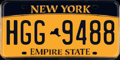 NY license plate HGG9488
