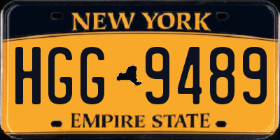 NY license plate HGG9489