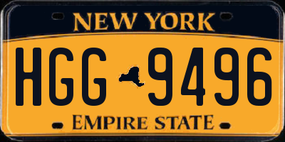 NY license plate HGG9496