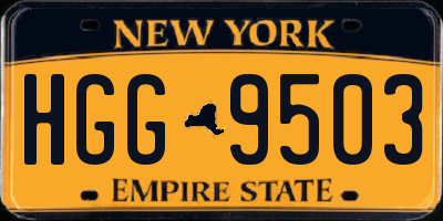NY license plate HGG9503