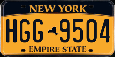 NY license plate HGG9504