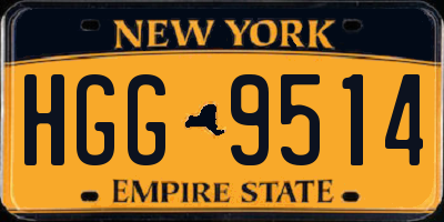 NY license plate HGG9514