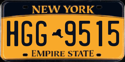 NY license plate HGG9515