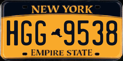 NY license plate HGG9538