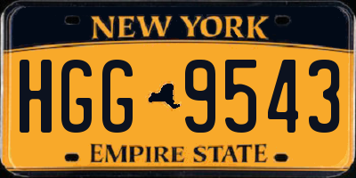 NY license plate HGG9543