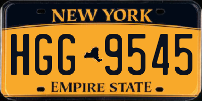 NY license plate HGG9545