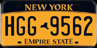 NY license plate HGG9562