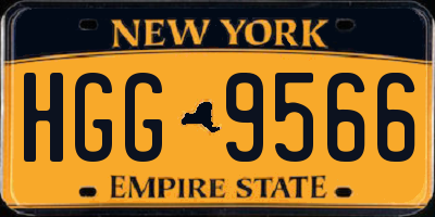 NY license plate HGG9566