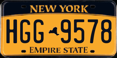 NY license plate HGG9578