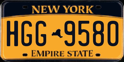 NY license plate HGG9580