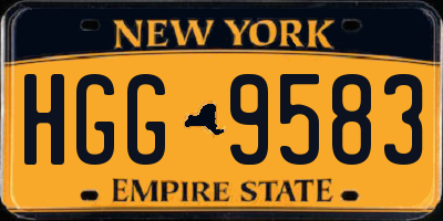 NY license plate HGG9583