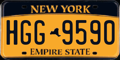 NY license plate HGG9590