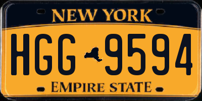 NY license plate HGG9594