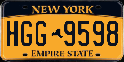 NY license plate HGG9598