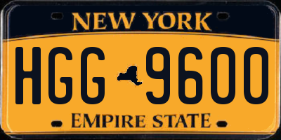 NY license plate HGG9600