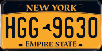 NY license plate HGG9630