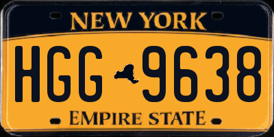 NY license plate HGG9638