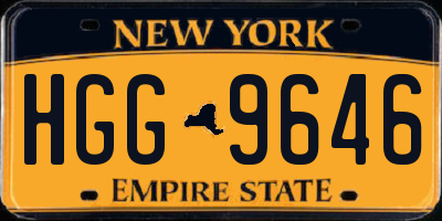 NY license plate HGG9646