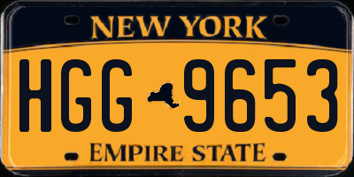 NY license plate HGG9653