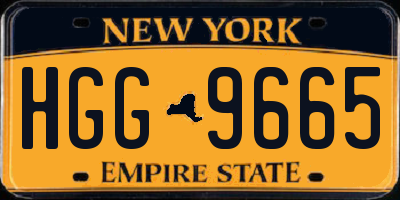 NY license plate HGG9665