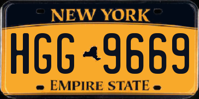 NY license plate HGG9669