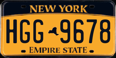 NY license plate HGG9678