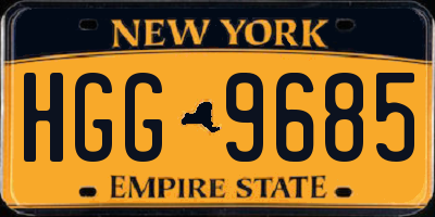 NY license plate HGG9685