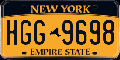 NY license plate HGG9698