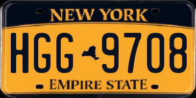 NY license plate HGG9708