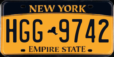 NY license plate HGG9742