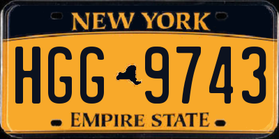 NY license plate HGG9743