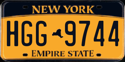 NY license plate HGG9744