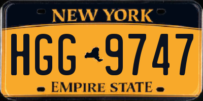 NY license plate HGG9747