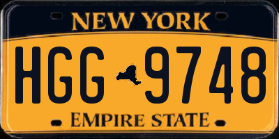 NY license plate HGG9748