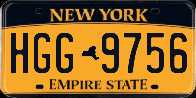 NY license plate HGG9756