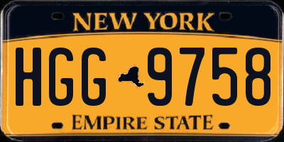NY license plate HGG9758