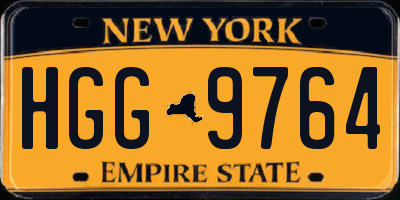 NY license plate HGG9764