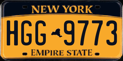 NY license plate HGG9773