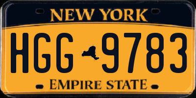 NY license plate HGG9783