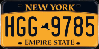 NY license plate HGG9785