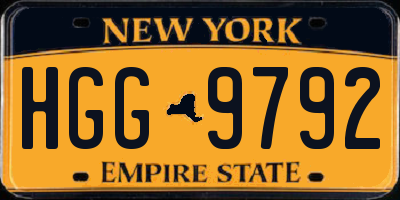 NY license plate HGG9792